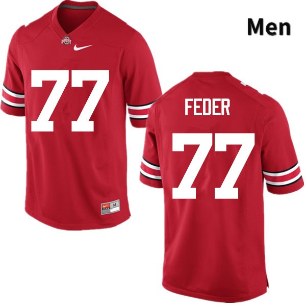 Ohio State Buckeyes Kevin Feder Men's #77 Red Game Stitched College Football Jersey